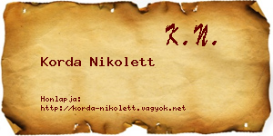 Korda Nikolett névjegykártya